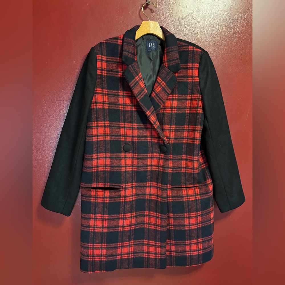 Gap Red Buffalo‎ Plaid Wool Blend Jacket Women’s Size Large